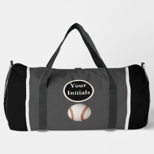 Personalisieren Sie Grau Schwarzer Baseball  Duffle Bag
