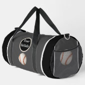 Personalisieren Sie Grau Schwarzer Baseball Duffle Bag (Rechte Ecke)
