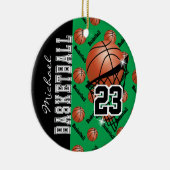 Personalisieren Sie Green Basketball Keramik Ornament (Rechts)