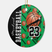 Personalisieren Sie Green Basketball Keramik Ornament (Links)