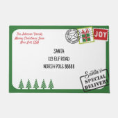 Personalisieren Sie Green Santa Letter Christmas Fußmatte (Vorderseite)