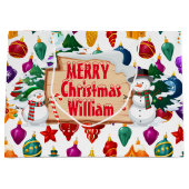 Personalisieren Sie große Weihnachtsmann-Geschenkt Geschenktüte (Vorderseite)