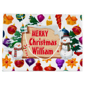 Personalisieren Sie große Weihnachtsmann-Geschenkt Geschenktüte (Rückseite)