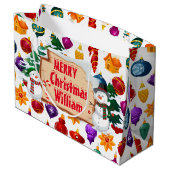 Personalisieren Sie große Weihnachtsmann-Geschenkt Geschenktüte (Rückseite Schrägansicht)