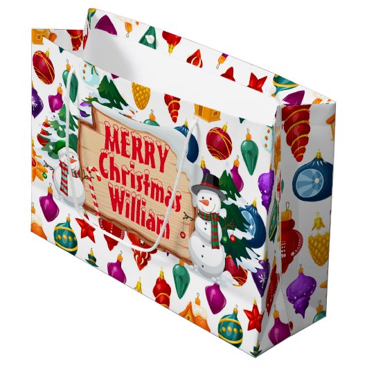 Personalisieren Sie große Weihnachtsmann-Geschenkt Geschenktüte (Vorderseite Schrägansicht)