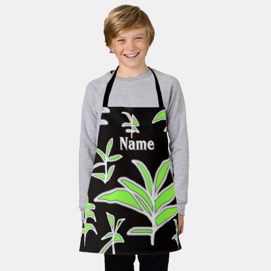 Personalisieren Sie grüne Leaf-Kinder Schürze (Getragen)