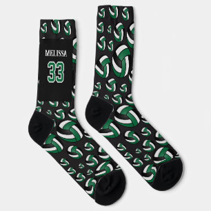 Personalisieren Sie grüne, schwarze und weiße Voll Socken
