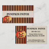 Personalisieren Sie Halloween Pumpkin Patch Orange Visitenkarte (Vorne/Hinten)