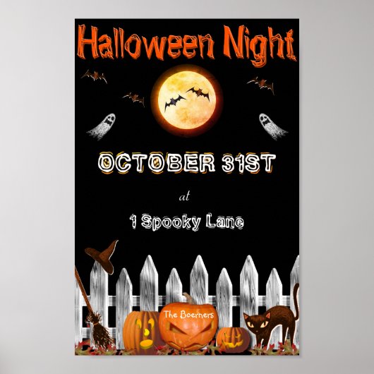 Personalisieren Sie Halloween Spooky Porch Doster Poster (Vorne)