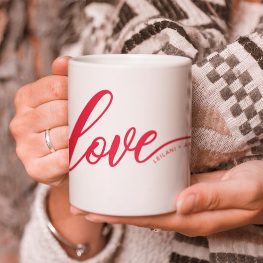 Personalisieren Sie handgeschriebene Liebe Red Kaffeetasse