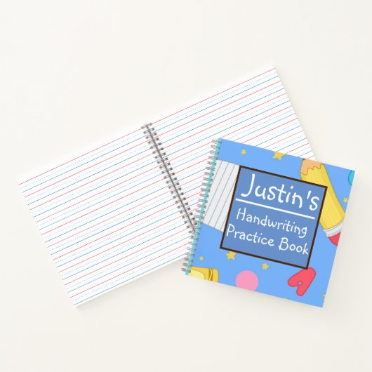 Personalisieren Sie Handwriting Practice Line Note Notizblock (Innenseite)