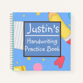 Personalisieren Sie Handwriting Practice Line Note Notizblock (Vorderseite)