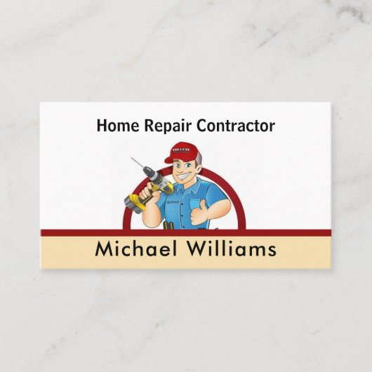 Personalisieren Sie Handyman Zuhause Repair Lese Visitenkarte (Vorderseite)