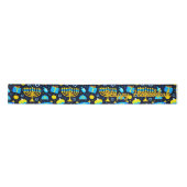 Personalisieren Sie HANUKKAH Blue Gold Satin Ribbo Satinband (Vorderseite)