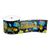 Personalisieren Sie HANUKKAH Blue Gold Satin Ribbo Satinband (Spule)