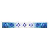 Personalisieren Sie HANUKKAH HEBREW STARS Satin Ri Satinband (Vorderseite)