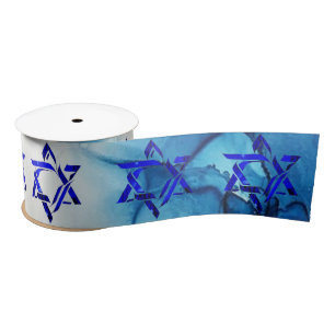Personalisieren Sie HANUKKAH HEBREW STARS Satin Ri Satinband