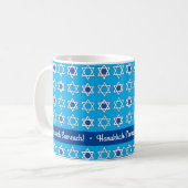 Personalisieren Sie Happy Hanukkah Grußveranstaltu Kaffeetasse (Vorderseite Links)