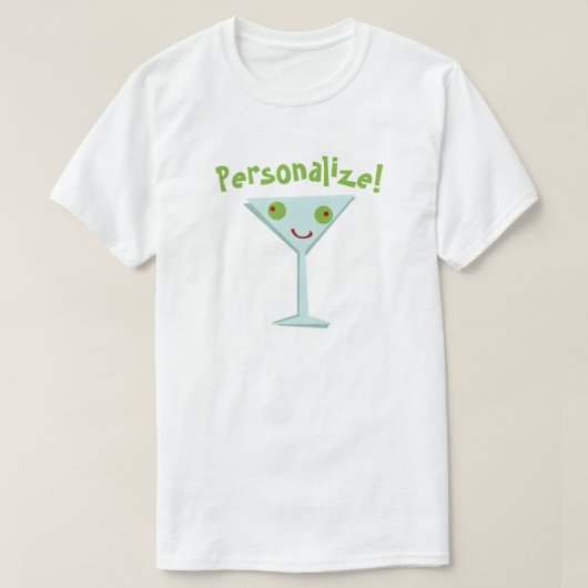 Personalisieren Sie Happy Martini T - Shirt (Design vorne)