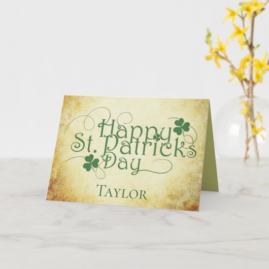 Personalisieren Sie Happy St Patricks Day Karte (Gelbe Blume)