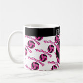 Personalisieren Sie helles Hot Pink Volleyball Kaffeetasse (Links)
