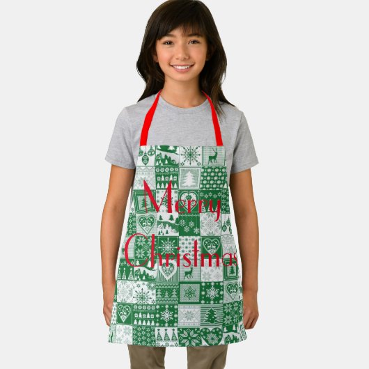 Personalisieren Sie HERZGINGERBREAD CHRISTMAS TREI Schürze (Insitu)