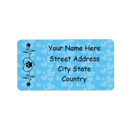 Personalisieren Sie Herzschlag Hund und Herz Adressaufkleber