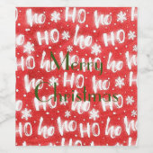 Personalisieren Sie HO HO Weihnachts-Weihnachtswei Weinetikett (Einzelnes Label)