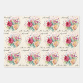 Personalisieren Sie Hochzeit 3 Redewendungen Ihre  Geschenkpapier Set (Vorderseite)