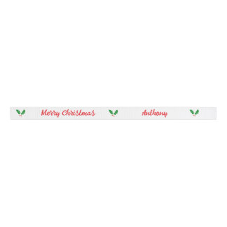 Personalisieren Sie Holly & Berry White und Red Ri Ripsband