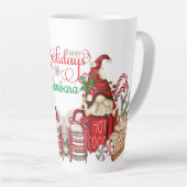 Personalisieren Sie Hot Coco Holiday Gnomes Latte Milchtasse (Rechte Ecke)