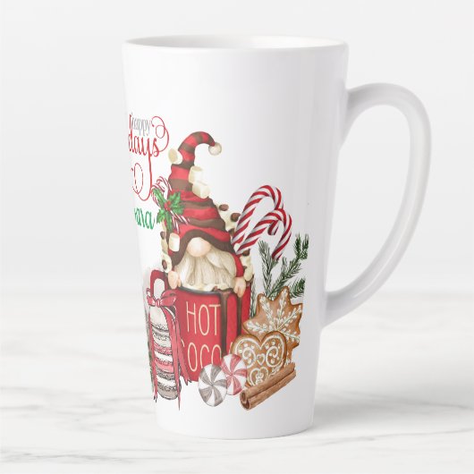Personalisieren Sie Hot Coco Holiday Gnomes Latte Milchtasse (Rechts)