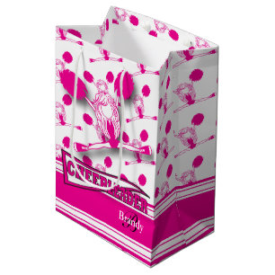 Personalisieren Sie Hot Pink Cheerleader Mittlere Geschenktüte