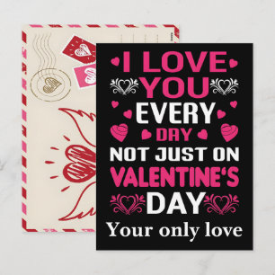 Personalisieren Sie Ich liebe dich über den Valent Feiertagspostkarte