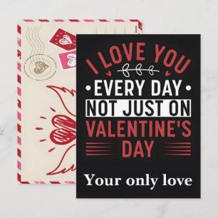 Personalisieren Sie Ich liebe dich über den Valent Feiertagspostkarte