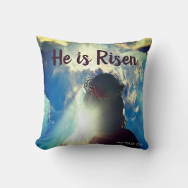 Personalisieren Sie ihn ist RISEN Religious Jesus  Kissen