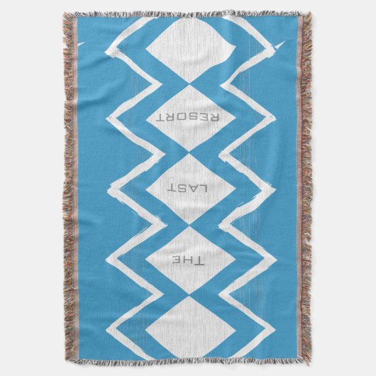 Personalisieren Sie Ihr Beach House Aqua Gray Zig Decke (Vorderseite Vertikal)