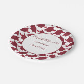 Personalisieren Sie Ihr Burgund- und Weißabitur Pappteller (Schrägansicht)