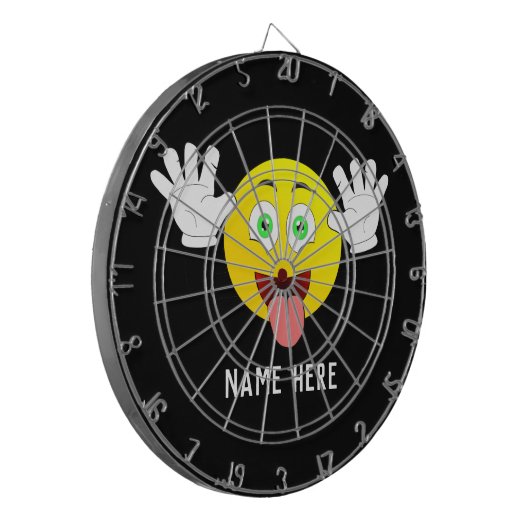 Personalisieren Sie Ihr eigenes lustiges Emoji Dartscheibe (Vorderseite Links)