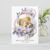 Personalisieren Sie Ihr Foto in einem Bouquet Dankeskarte (Stehend Vorderseite)