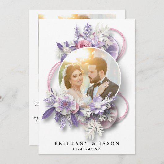 Personalisieren Sie Ihr Foto in einem Bouquet Dankeskarte (Vorne/Hinten)