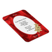 Personalisieren Sie Ihr Foto: Roter Weihnachtsrahm Magnet (Rechte Seite)