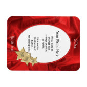Personalisieren Sie Ihr Foto: Roter Weihnachtsrahm Magnet (Horizontal)