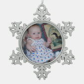 Personalisieren Sie Ihr Foto Schneeflocken Zinn-Ornament (Vorderseite)