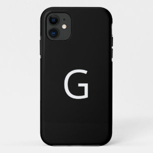 Personalisieren Sie Ihr Monogramm, Weiß auf Schwar Case-Mate iPhone Hülle