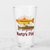 Personalisieren Sie Ihr Pint Glas- 4 Forellenarten Glas (Rückseite)