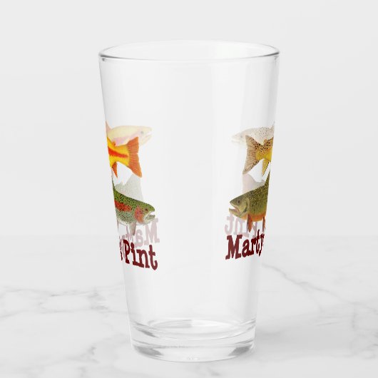 Personalisieren Sie Ihr Pint Glas- 4 Forellenarten Glas (Rechts)