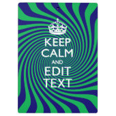 Personalisieren Sie Ihre Behalten Drehung Calm Blu Klemmbrett (Rückseite)