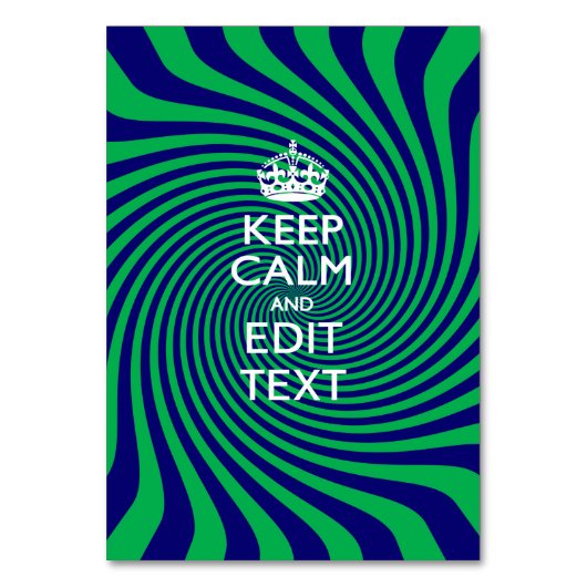 Personalisieren Sie Ihre Behalten Drehung Calm Blu Tischnummer (Vorderseite)