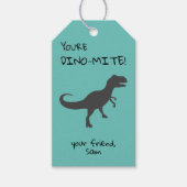 Personalisieren Sie Ihre Dino-mite Dinosaurier Ges Geschenkanhänger (Vorderseite)